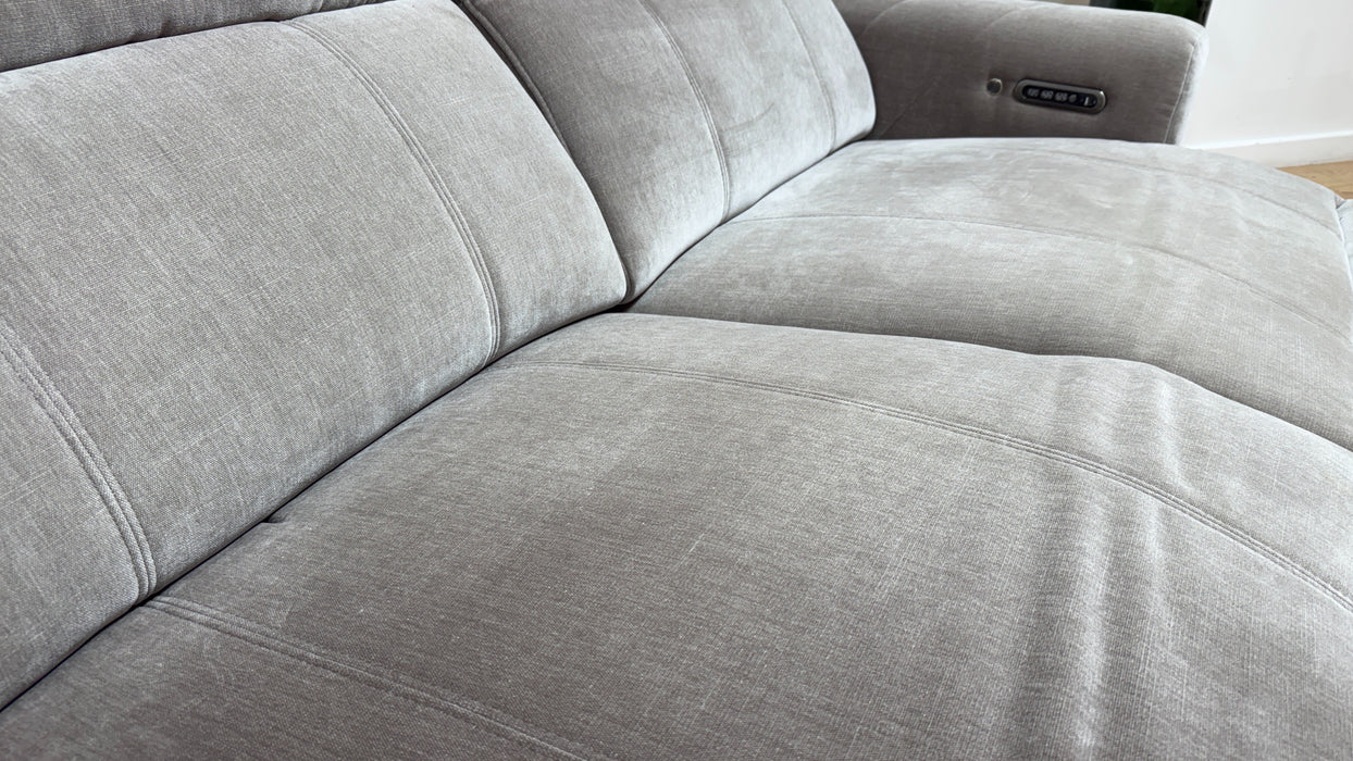 Sofology Allure Fabric 2.5 Seater Power Recliner/Headrest Heated Seats Lumbar Support in Relaxed Chenille Nutmeg