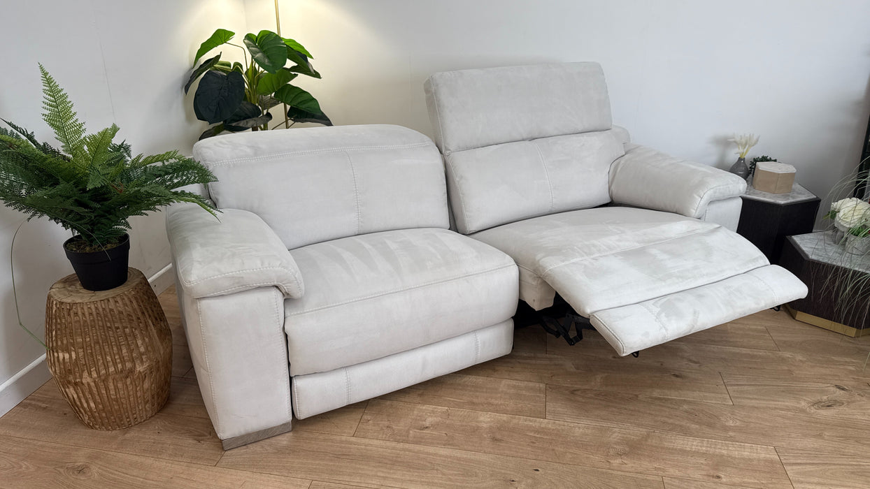 Sofology The Laurence 3 Seater Fabric Recliner Sofa in Lifestyle Textured Beige