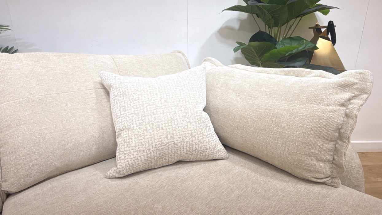Sofology Portobello Fabric 3 Seater Chaise Sofabed Sprung Seats Storage Hybrid Pocket Mattress in Linen Look Chenille Natural Mix