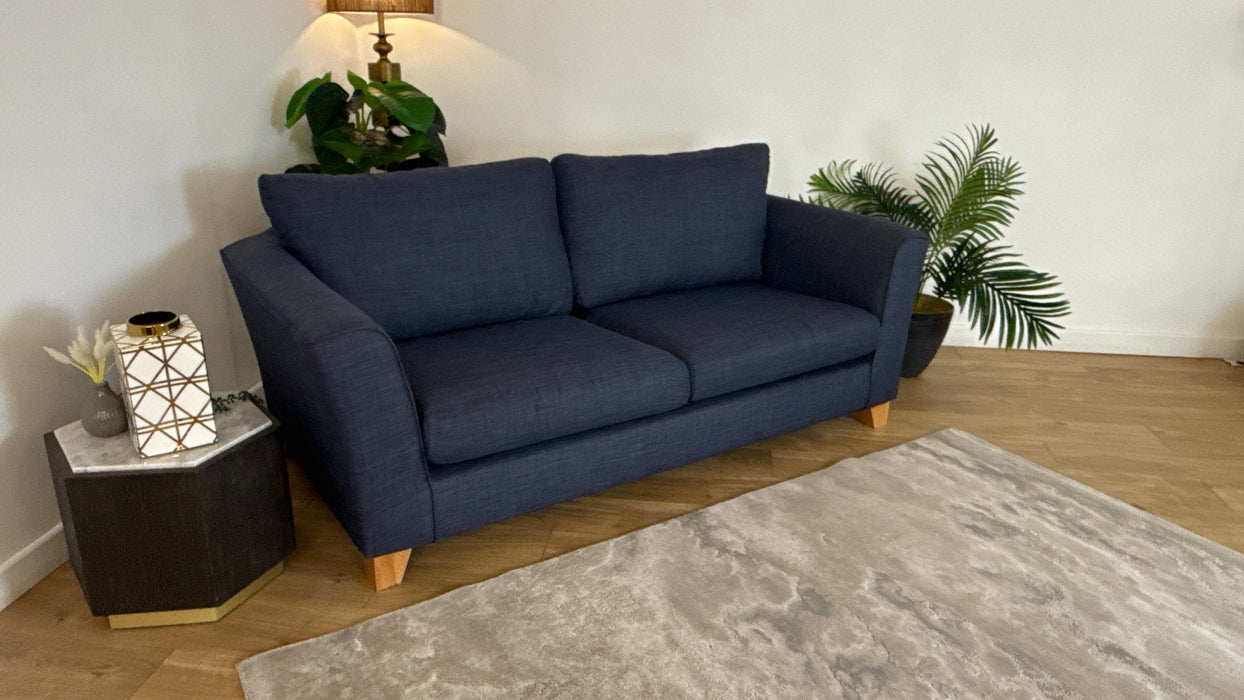 Sofology The Layla 3 Seater Fabric Sofa in Linoso Indigo/Ocean Mix