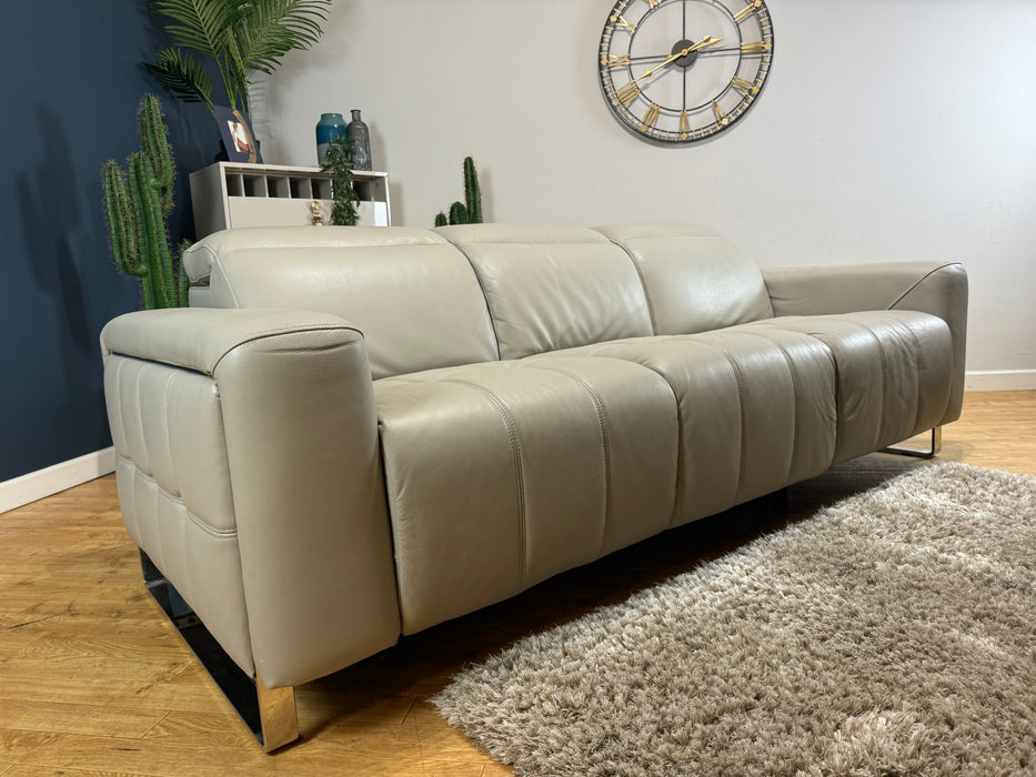 Marvella Leather 3 Seater - Lead Grey - ( WA2 )