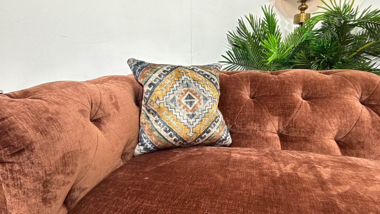 Sofology Kensington Fabric 4 Seater Split in Luxury Chenille Rust Mix