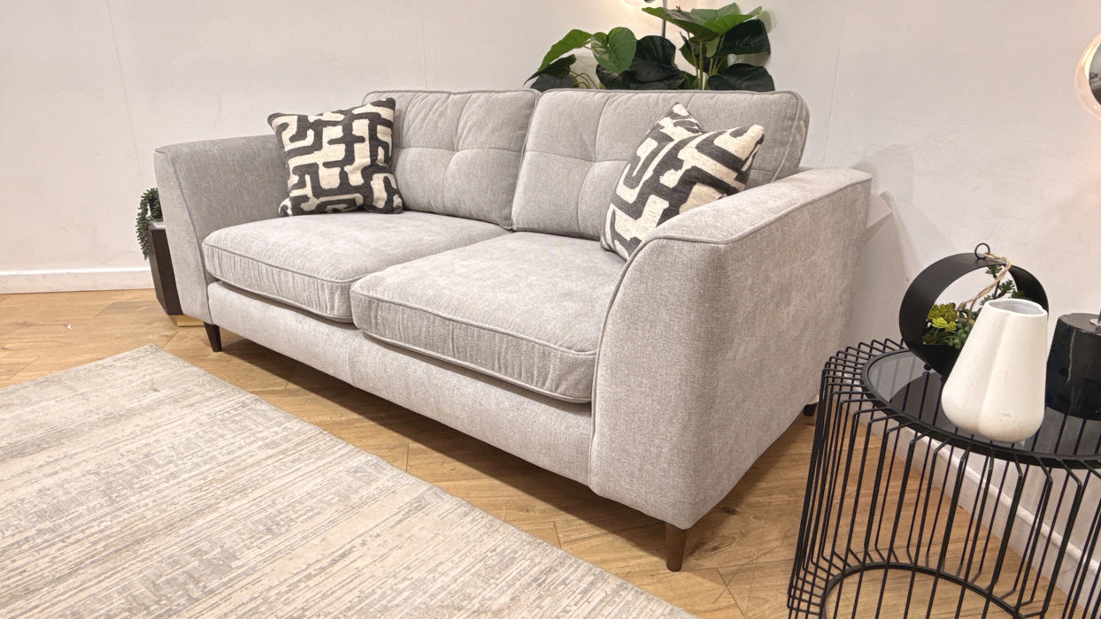 Sofology Roscoe Fabric 3 Seater in Linen Look Chenille Grey Mix