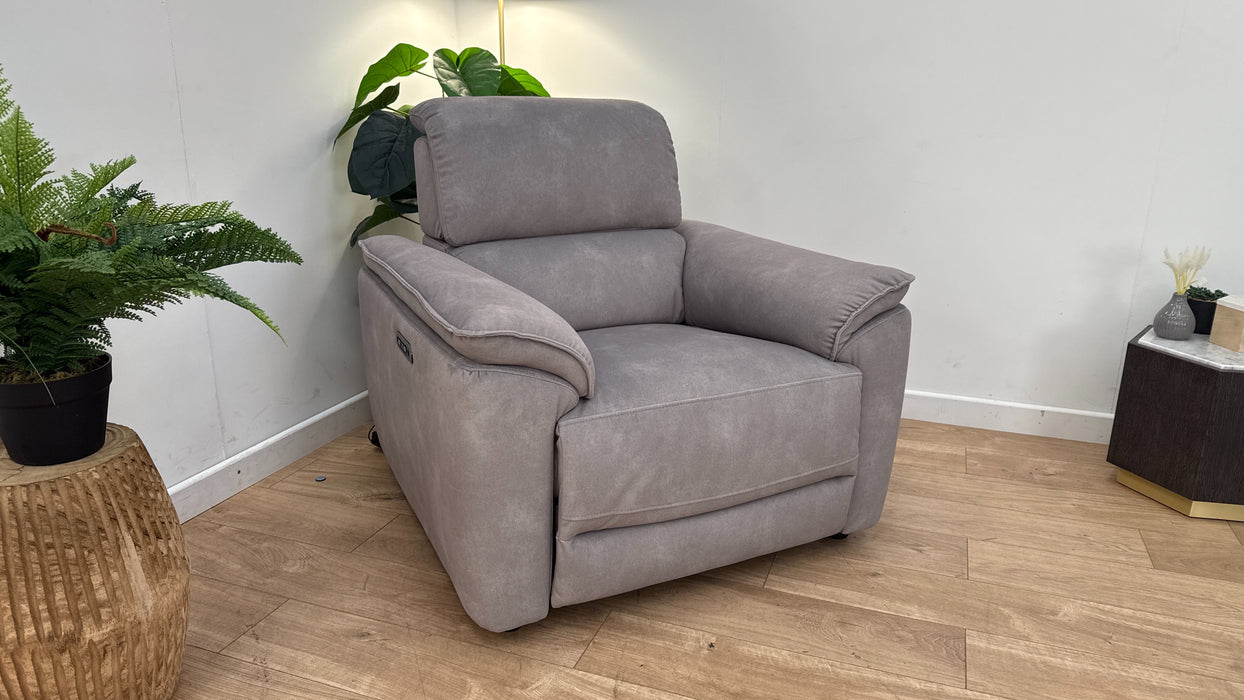 Sofology The Hugo Recliner Chair in Lifestyle Flecked Fabric Stone