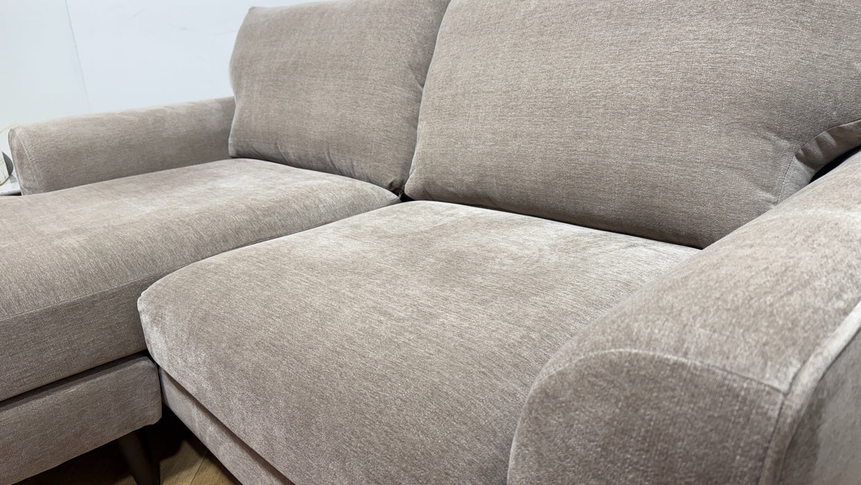 Sofology Mayfair Fabric Chaise 3 Seater Foam Seats in Soft Chenille Wicker/Pebble Mix
