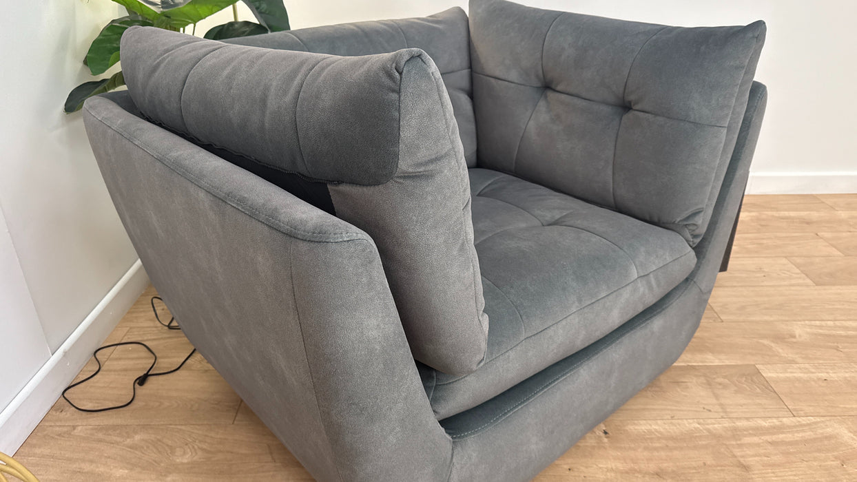 Sofology The Cocoon Fabric Swivel Chair in Lifestyle Flecked Mineral Green