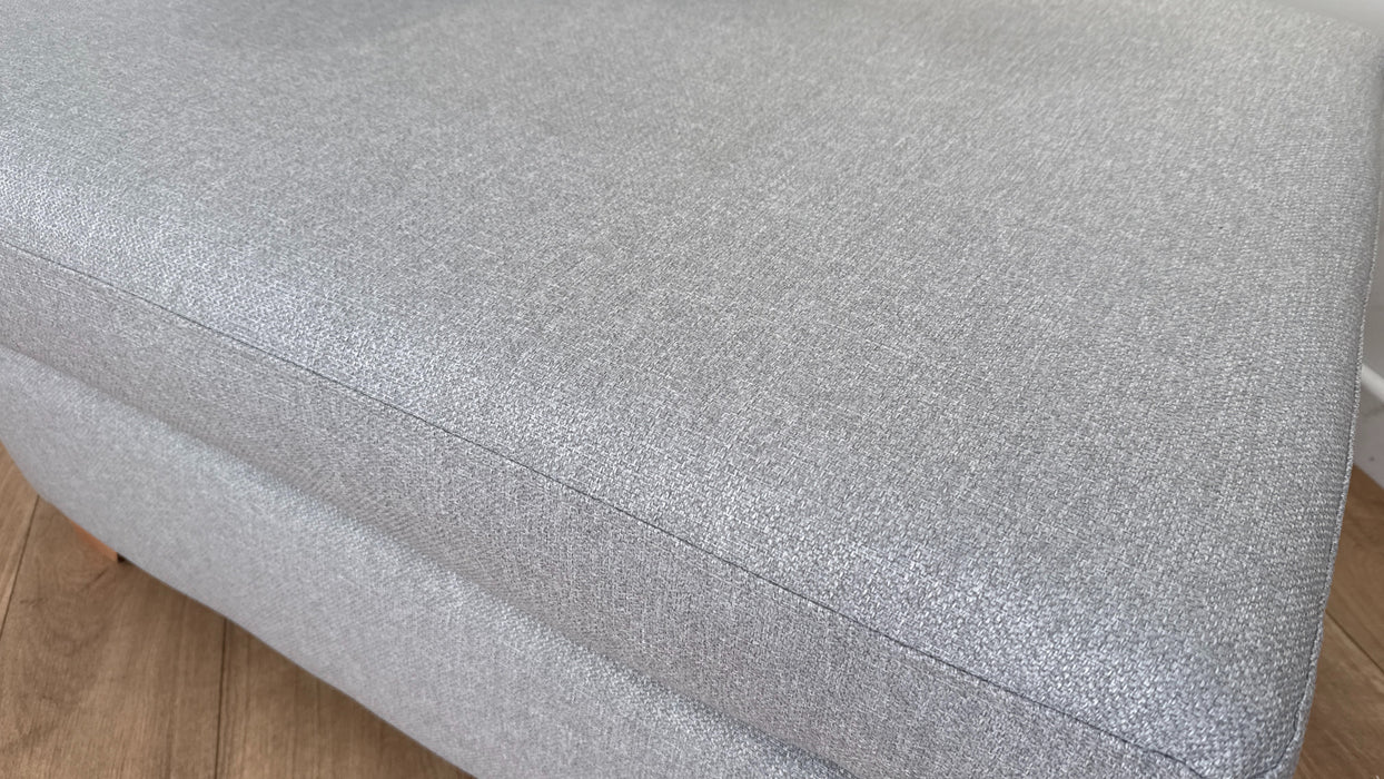 DFS The Layla Fabric Footstool in Plain Silver