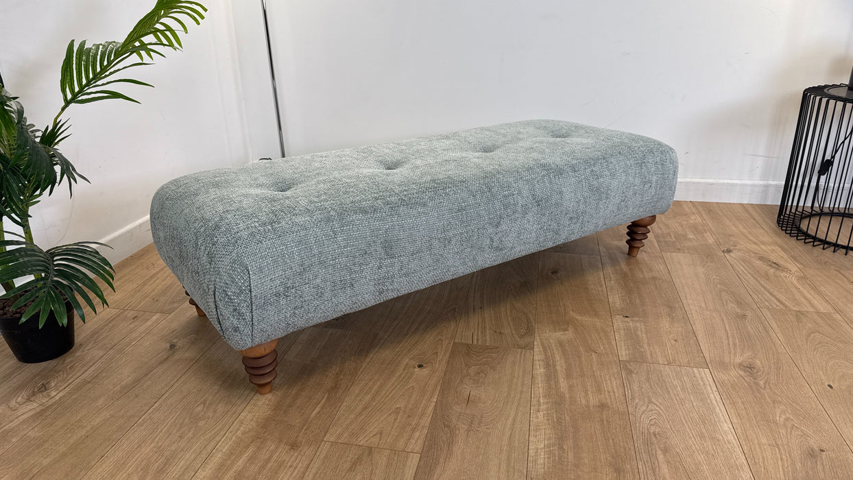 Liberte Footstool - Leather Footstool  - Grey