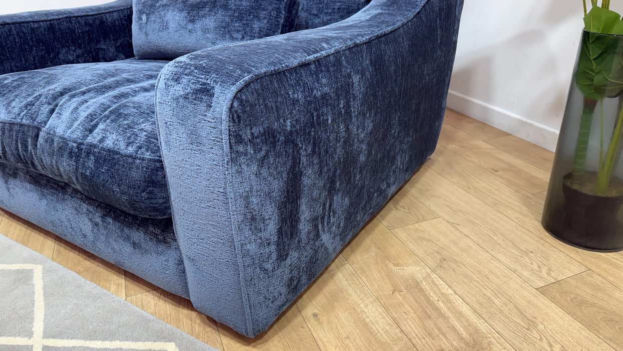 Sofology Bellagio Fabric Loveseat Reversible Feather Flex Seats in Chunky Luxe Chenille Ink Mix