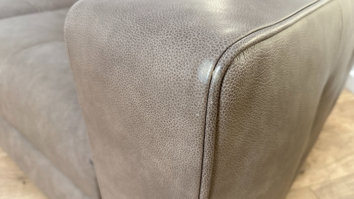 Sofology Artisan Leather 3 Seater in Relaxed Natural Grain Taupe/Natural Mix