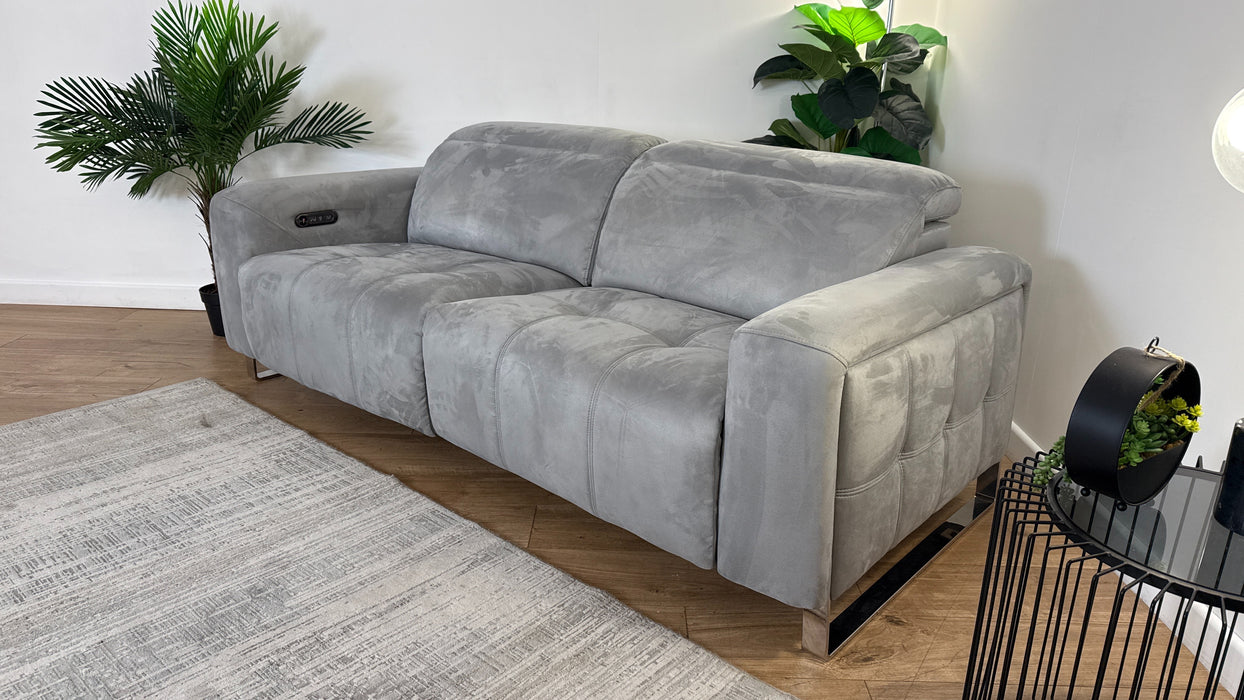 Sofology The Marvella 2.5 Seater Recliner Sofa in Lifestyle Plush Fabric Silver