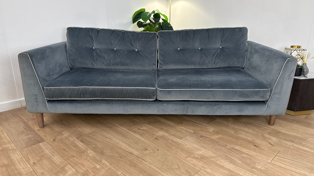 Sofology Cricket Fabric 4 Seater in Slate Velvet