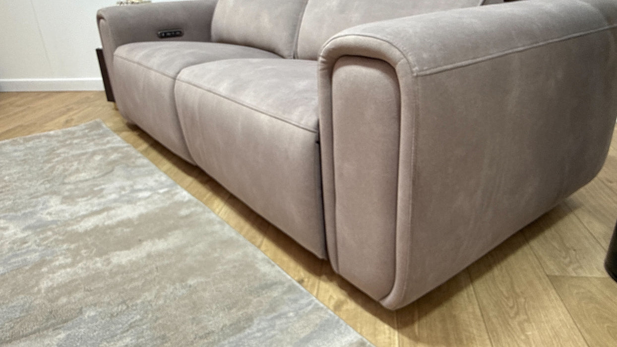 Sofology Premiere Fabric 2.5 Seater Power Recliner/Headrest in Lifestyle Flecked Nutmeg