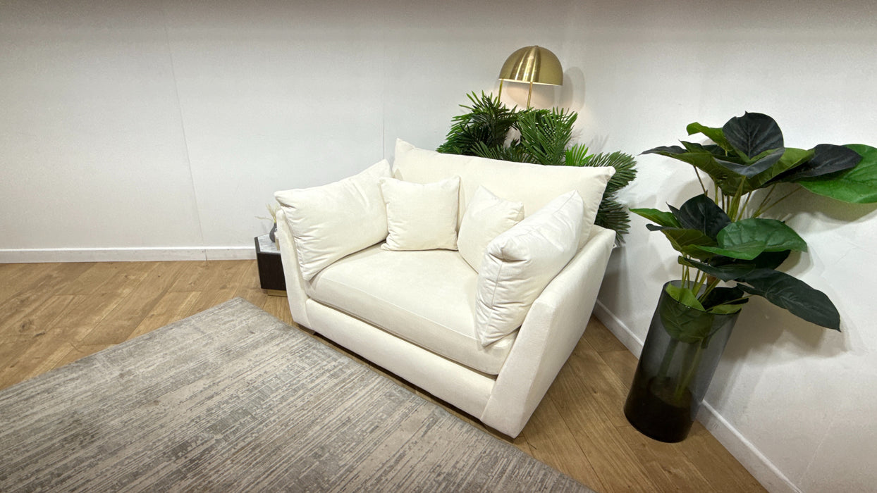 Sofology Tallulah Fabric Loveseat in Soft Chenille Ivory