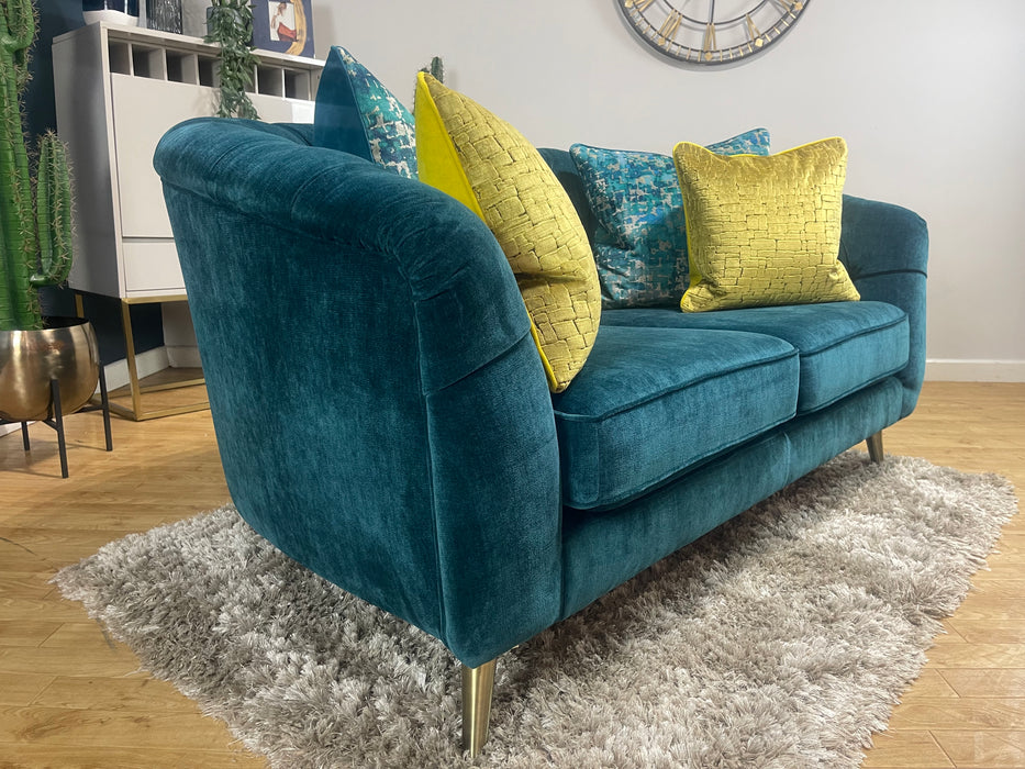 Bijou 2 Seater Fabric Sofa Chamonix Teal Landrillo Mix (WA2)