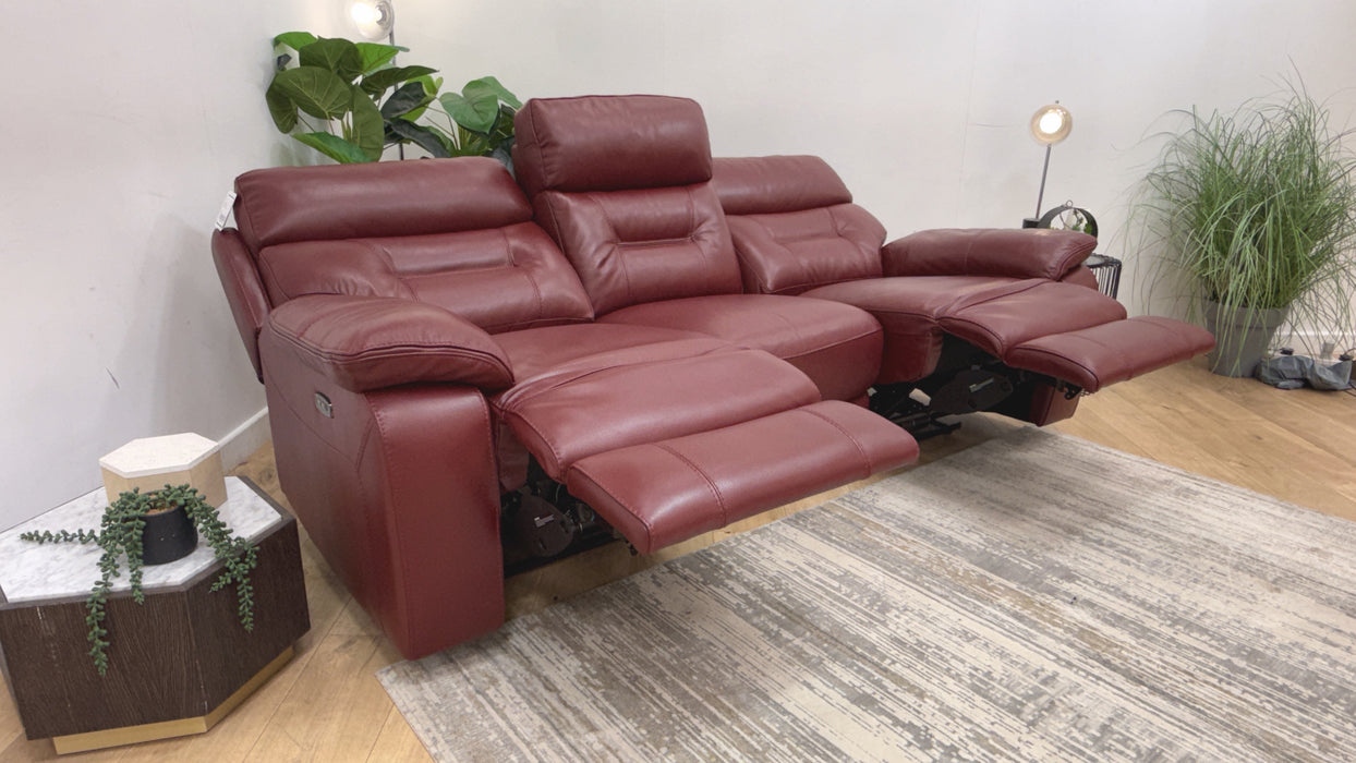 DFS Foster Leather 3 Seater Power Recliner