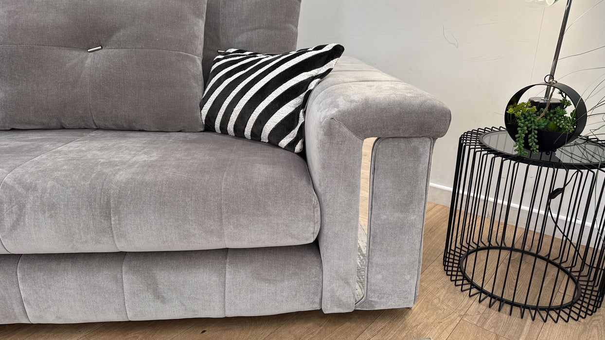 Sofology Oscar 2 Seater Fabric Sofa in Textured Chenille Silver