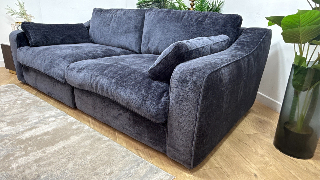 Sofology Bellagio 3 Seater Split Reversible Feather Flex Interior in Chunky Luxe Chenille Ink Mix
