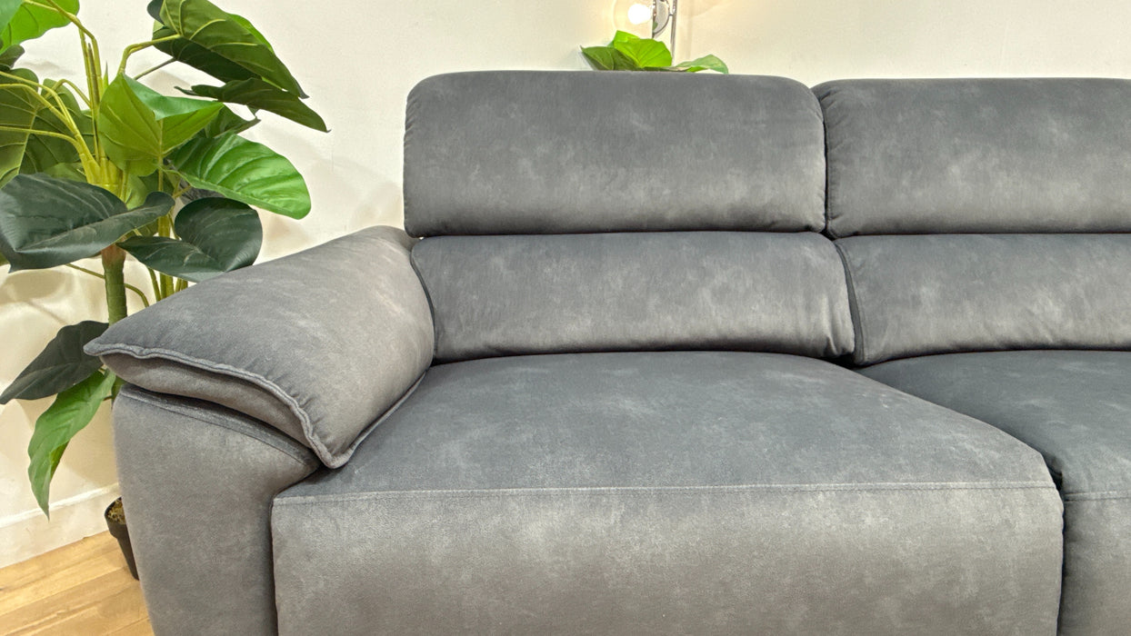 Sofology Hugo Fabric 2.5 Seater Power Recliner/Headrest in Lifestyle Flecked Charcoal