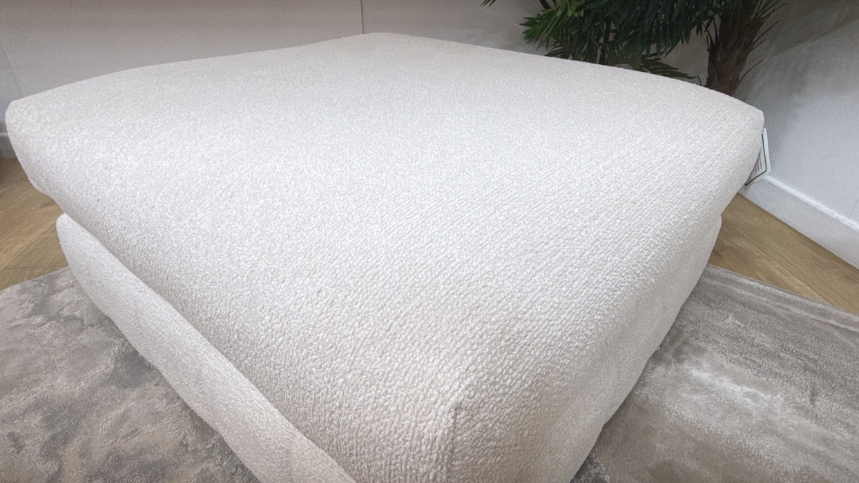 Sofology Westwood Fabric Footstool in Soft Boucle Ecru