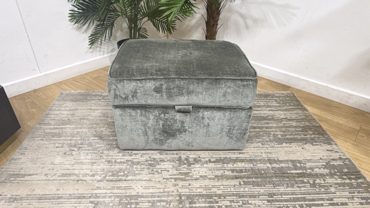 Sofology Georgio Fabric Storage Footstool with Extra Flex Interior in Luxe Chenille Alpine Green