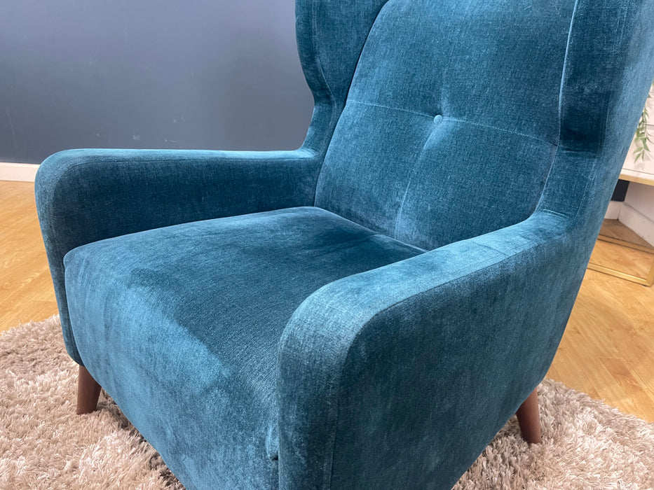 Midland Hill Fabric Wing Chair Chamonix Teal (WA2)