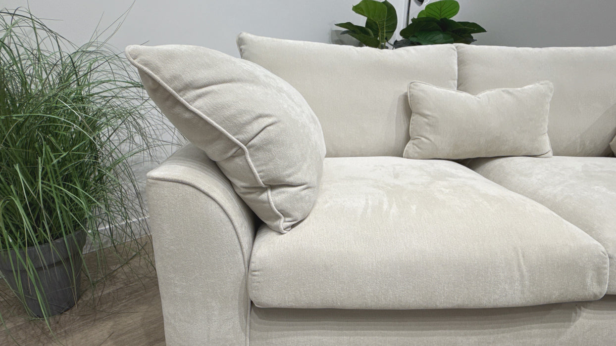 Sofology Georgio Fabric 3 Seater Extra Flex Seats in Lifestyle Plush Chenille Mist