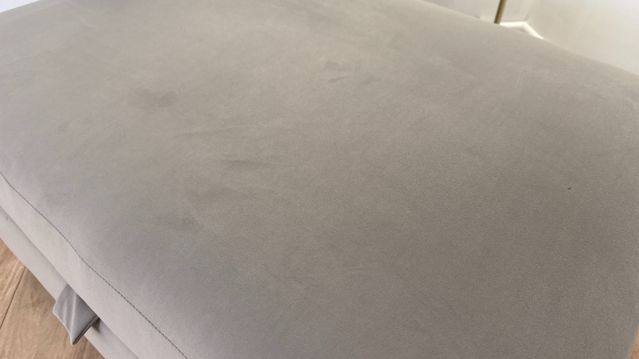 Sofology The Oscar Storage Footstool Silver Trim in Super Matt Velvet Pebble