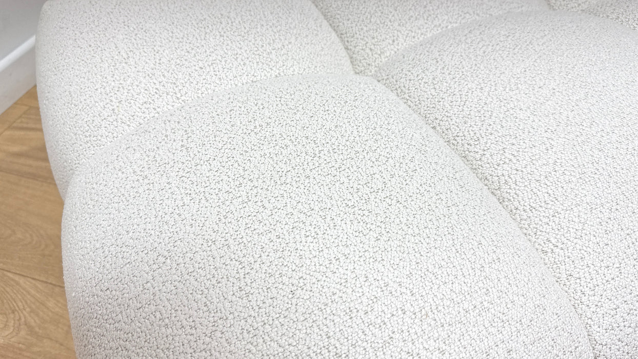 Sofology Lunar Fabric Designer Footstool in Woven Boucle Linen