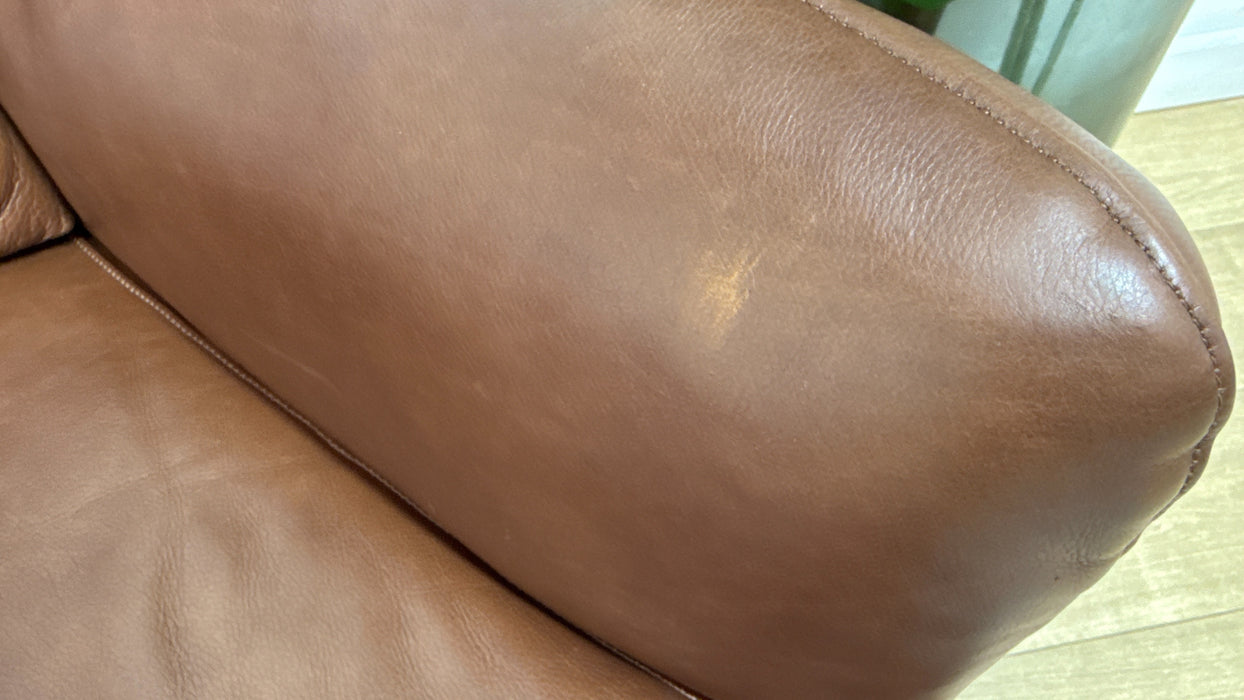 Sofology Adler Leather Asymmetric 4 Seater in Relaxed Soft Brown