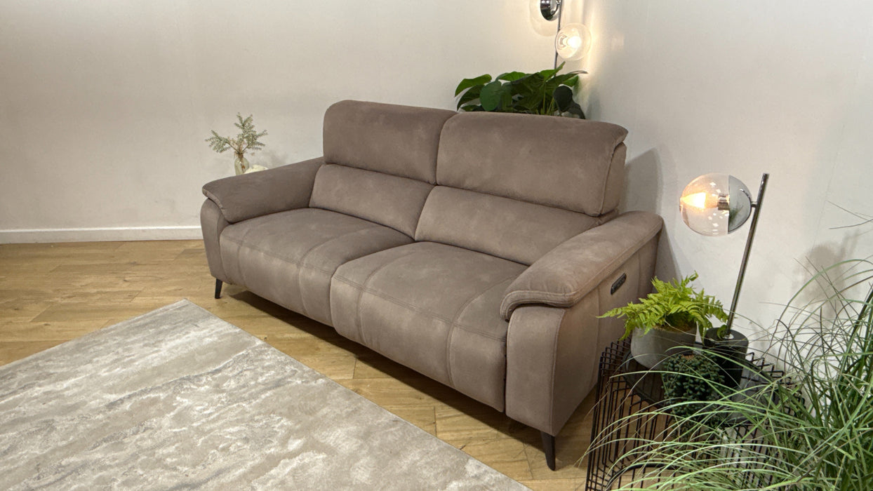Sofology Bailey Fabric 2.5 Seater Power Recliner/Headrest in Lifestyle Flecked Nutmeg