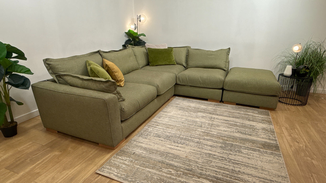 Sofology Gaia Fabric 3 Corner 1.5 Terminal in Buckingham Olive Mix