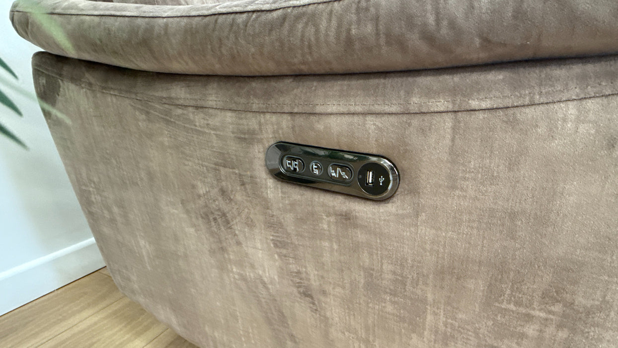 Sofology Parker 3 Corner 3 Recliner Fabric Sofa in Heritage Cedar