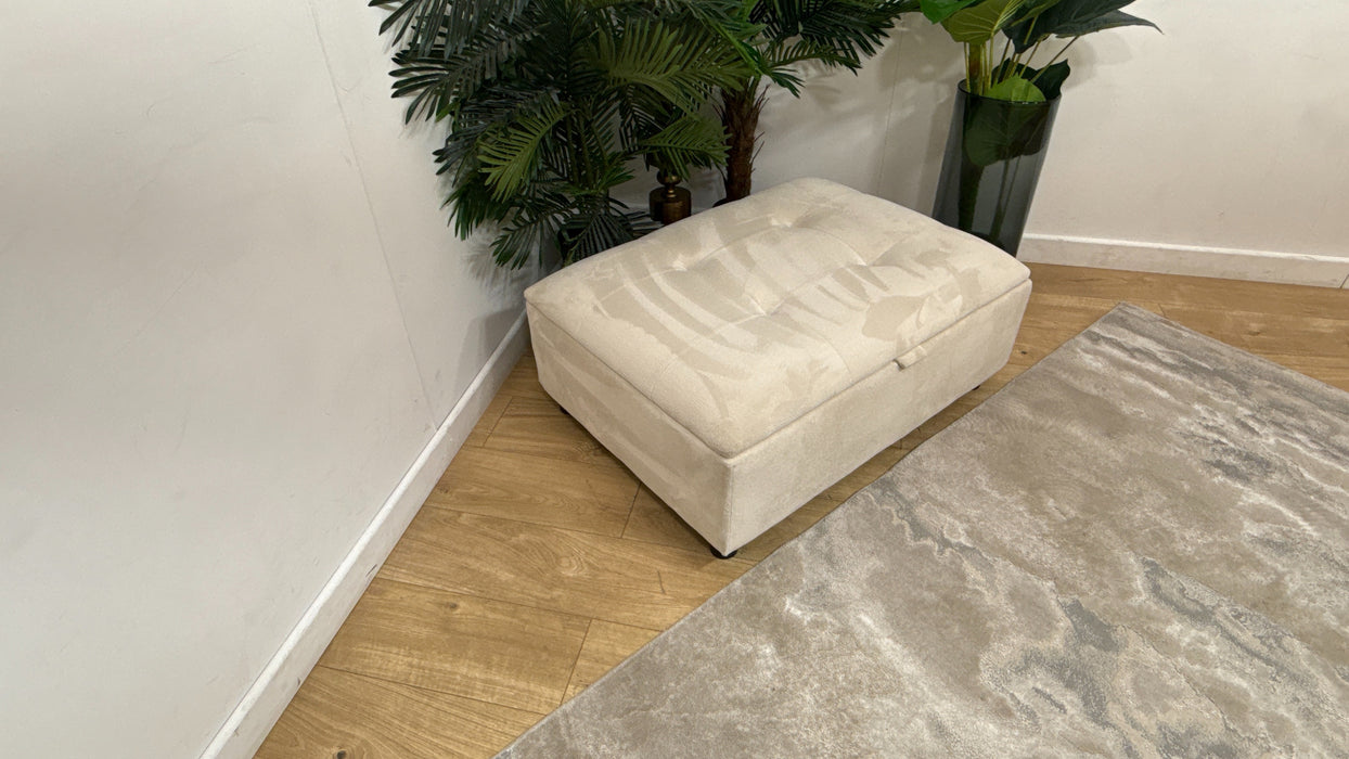 Sofology Ascot Fabric Storage Footstool in Soft Sherpa Natural