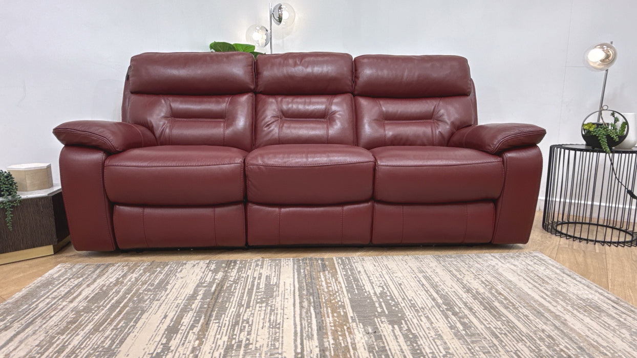 DFS Foster Leather 3 Seater Power Recliner
