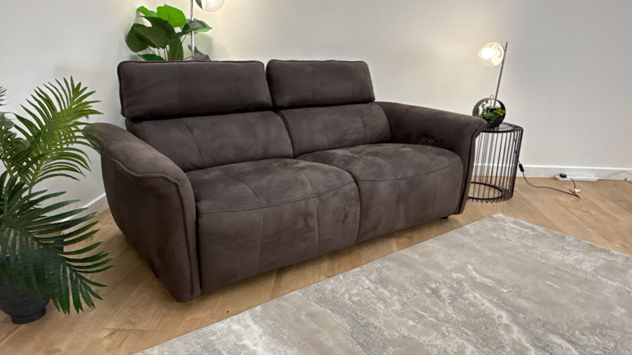 Sofology Cadenza Fabric 2.5 Seater Power Recliner/Headrest in Altara Cappuccino