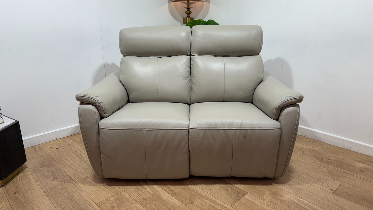 Sofology Parker Leather 2 Seater Power Recliner/Headrest in Trusty Sheen Lead Grey