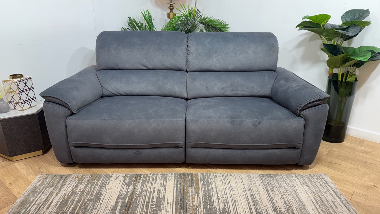 Sofology Hugo Fabric 2.5 Seater Power Recliner/Headrest in Lifestyle Flecked Charcoal