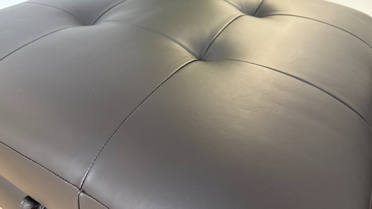 Sofology The Flex Leather Footstool in Trusty Matt Dark Brown