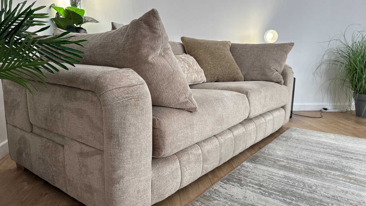 Sofology The Westwood Fabric 3 Seater No Trim in Teddy Chenille Natural