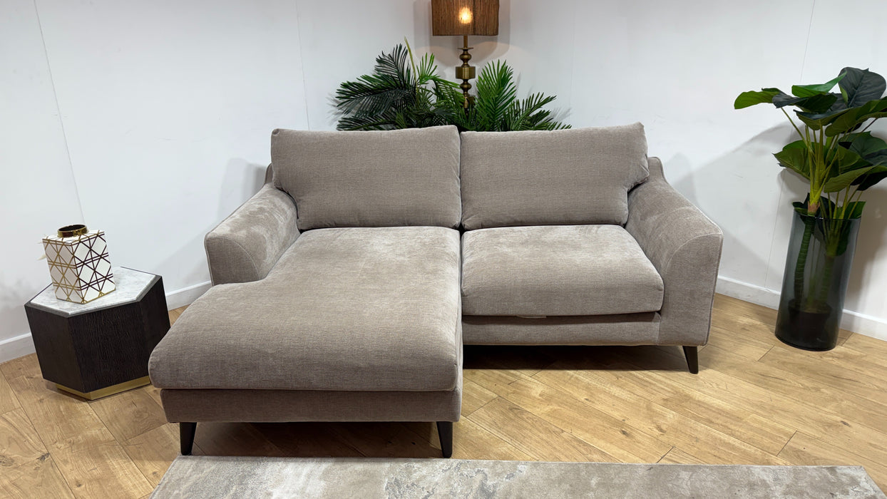Sofology Mayfair Fabric Chaise 3 Seater Foam Seats in Soft Chenille Wicker/Pebble Mix