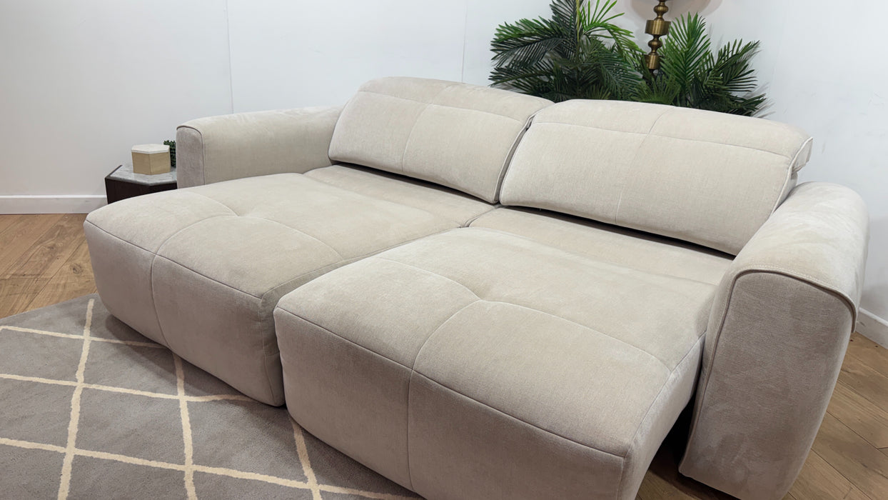 Sofology Riviera Fabric 3 Seater Motion Chaise in Relaxed Chenille Cotton