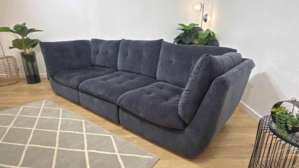 Sofology Cocoon Fabric 4 Seater in Relaxed Chenille Ink