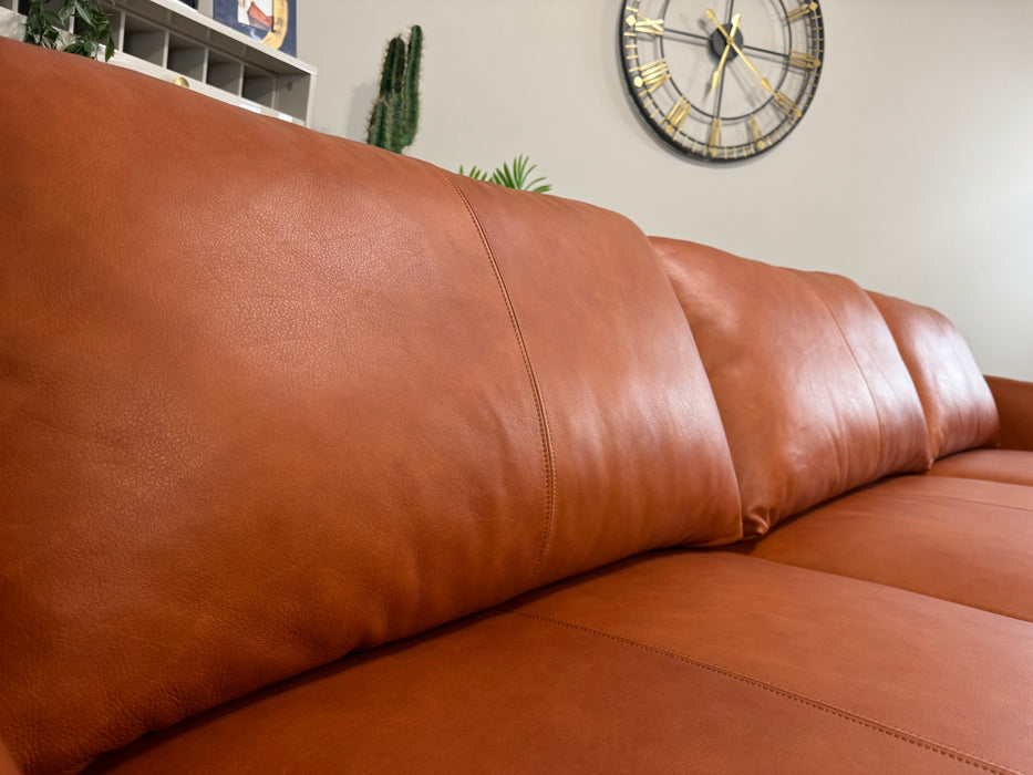 Adler Leather Chaise 4 Seater - Relaxed Soft Amber (WA2)