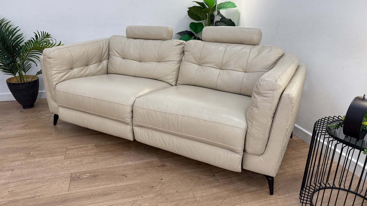 Sofology Muse Leather Recliner 2.5 Seater in Bone China