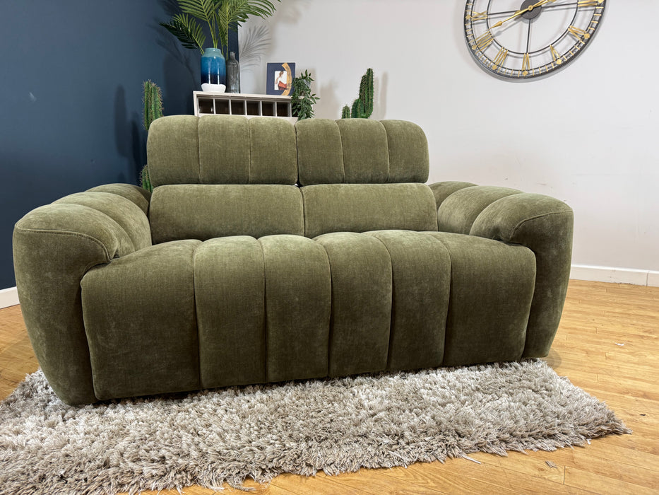 Nobu 2 Seater Fabric Olive Green (WA2)