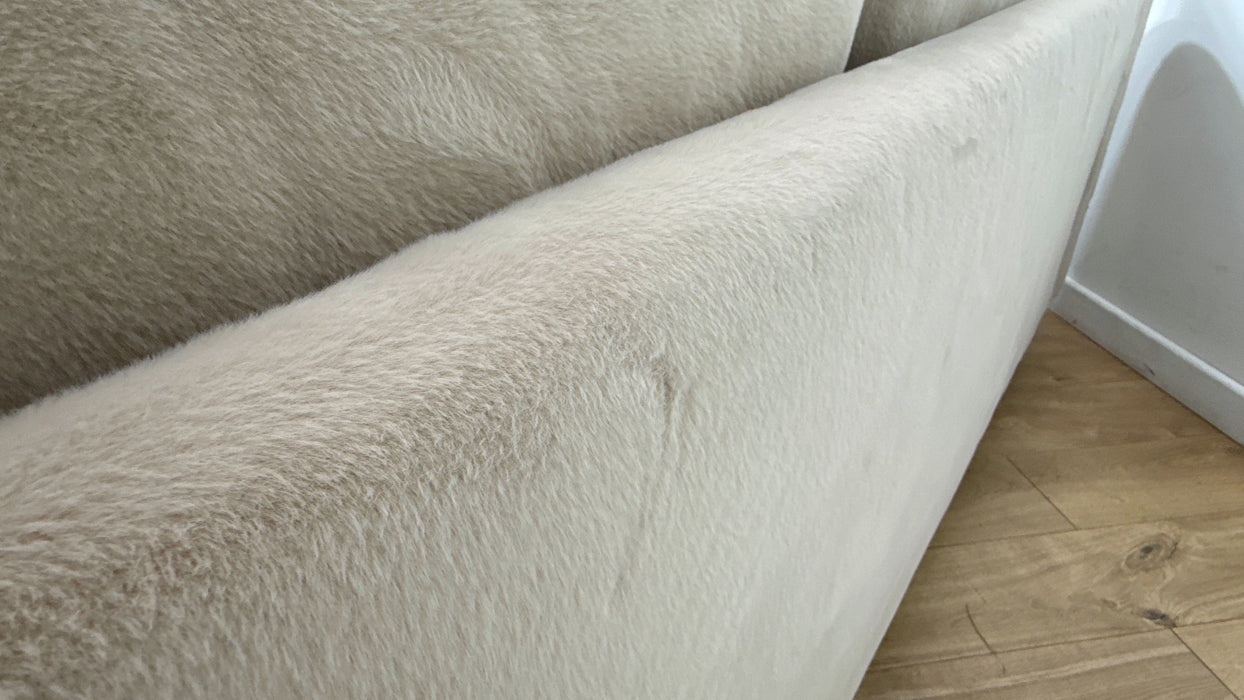 Sofology Sample 4 Seater Split in Sample Soft Short Pile Faux Fur Natural Mix