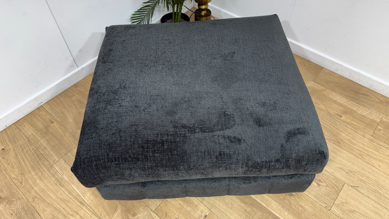 Sofology Westwood Fabric Footstool in Teddy Chenille Black