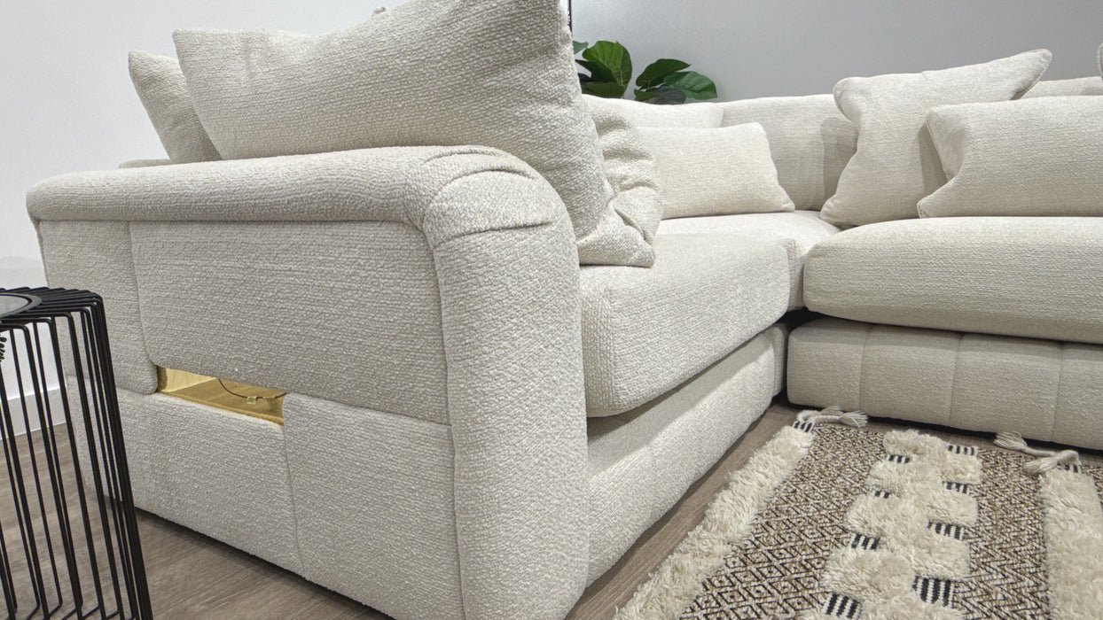 Sofology Westwood  1 Corner 3 Fabric Sofa in Soft Boucle Ecru