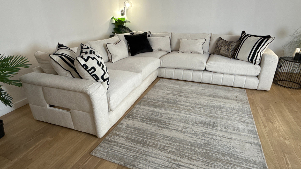 Sofology The Westwood Fabric 3 Corner 3 No Trim in Soft Boucle Ecru Mix